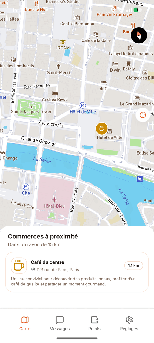 Carte des commerces Fidicity