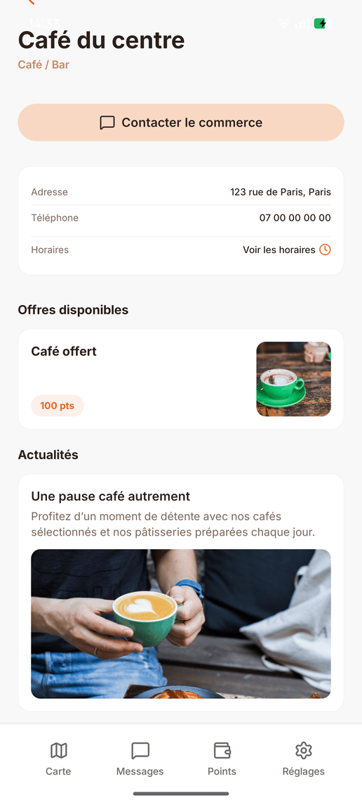 Fiche commerce Fidicity